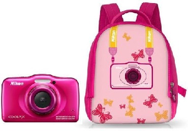 Aparat cyfrowy Nikon S32 pink + plecak