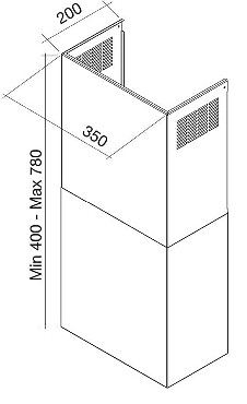 Komin do okapu Falmec Komin inox (AISI 304) - opcjonalny