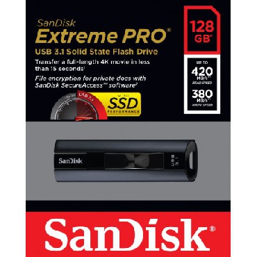 Przenona pami USB SanDisk EXTREME PRO USB 3.1 128GB (420/380 MB/s)