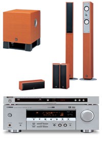 Zestaw kina domowego Yamaha RXV-357+ DVD-557+ NS-125F+ NSP-125+SW030