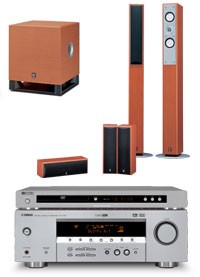 Zestaw kina domowego Yamaha RXV-357+ DVD-657+ NS-125F+ NSP-125+SW011