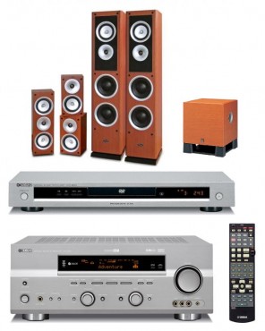 Zestaw kina domowego Yamaha RXV-459+ DVD-559+NS-45+ NSP60+ YST-SW030