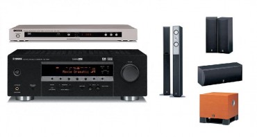 Zestaw kina domowego Yamaha RXV-359+DVD-657+NS-125F+NSP-125+YST-SW030