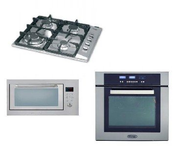 Piekarnik + Pyta gazowa + Kuchenka mikrofalowa DeLonghi DMA 8 ELX + PGP 64 T XLV + MW 300 S