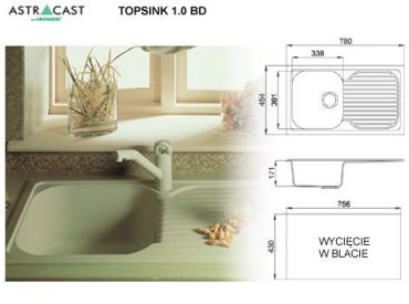 Zlewozmywak z ociekaczem Astracast TOPSINK 1.0BD