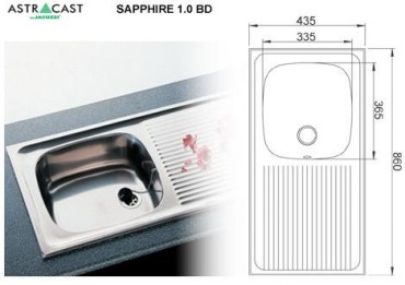 Zlewozmywak kuchenny Astracast SAPPHIRE 1.0BD DEKOR