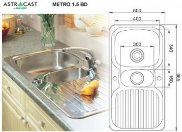 Zlewozmywak kuchenny Astracast METRO 1.5BD