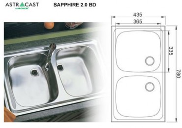 Zlewozmywak kuchenny Astracast SAPPHIRE 2.0BD