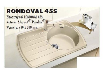 Zlewozmywak + bateria Blanco RONDOVAL 45S + ANTAS